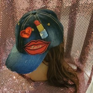 Women's Cap with Beauty Lipstick Patches